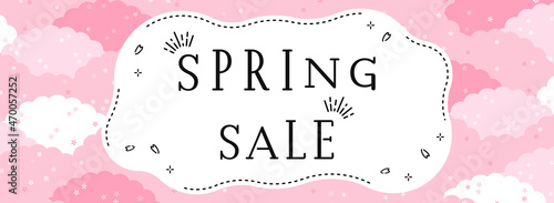 春セール向け　満開の桜　バナーテンプレート