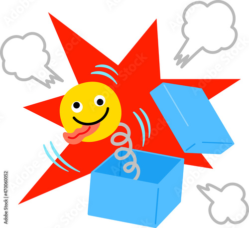 勢いよく飛び出すびっくり箱