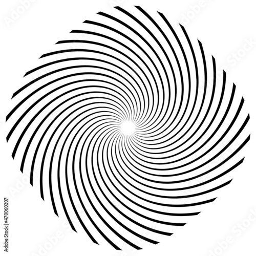 Spiral, swirl, twirl element. Cochlear, vortex, vertigo design shape