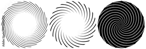 Spiral, swirl, twirl element. Cochlear, vortex, vertigo design shape