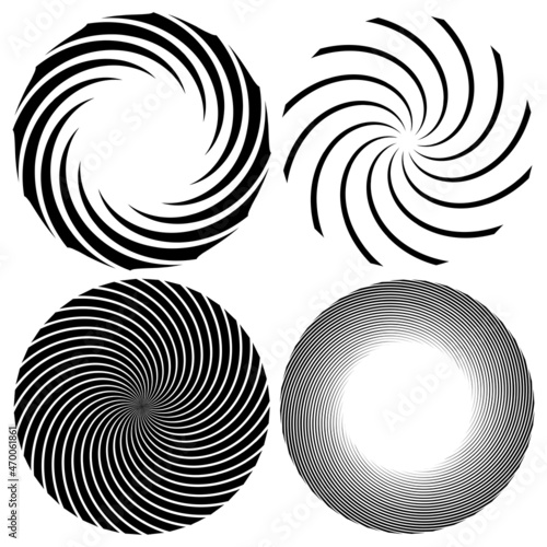 Spiral, swirl, twirl element. Cochlear, vortex, vertigo design shape