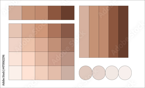 beige color, palette, flesh color, skin, shades, tan, powder, body, nude, shade scale, color study, paint, powder, interior, ocher, sepia, umber, ecru, neutral, brown, designer, design, feathers, clot