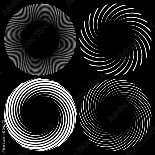 Spiral, swirl, twirl element. Cochlear, vortex, vertigo design shape