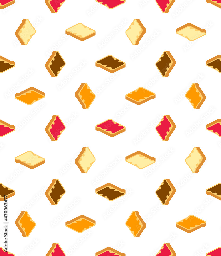 Toast with jam pattern seamless. Food background Toast with jam pattern seamless. Food background