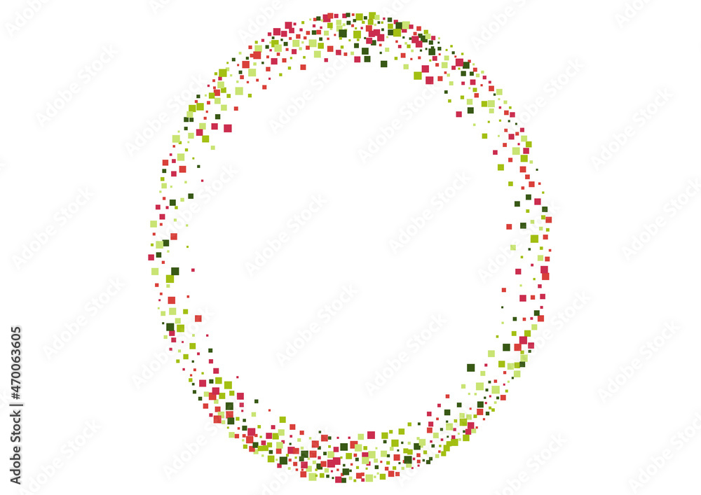 Square Green Decoration Frame. Technical Confetti