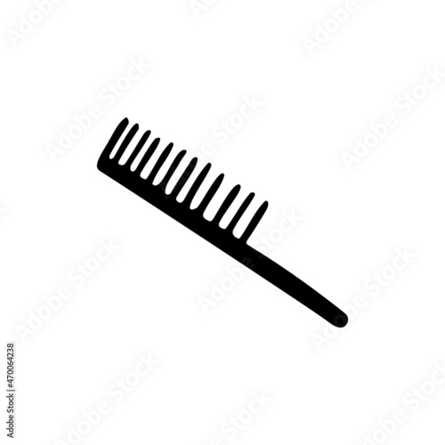 Hand drawn doodle hair comb. Vector hairbrush.
