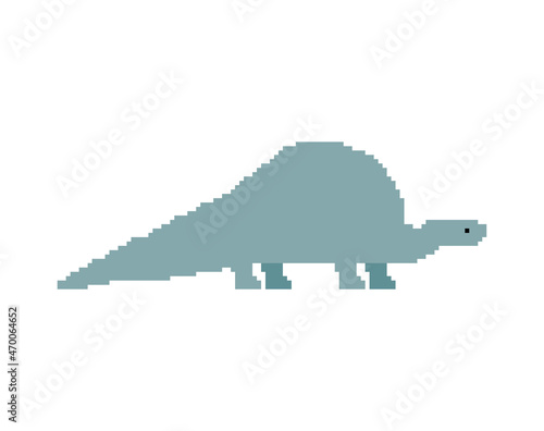 Apatosaurus pixel art dinosaur. pixelated Ancient animal. 8bit Dino prehistoric monster. Beast is Jurassic period