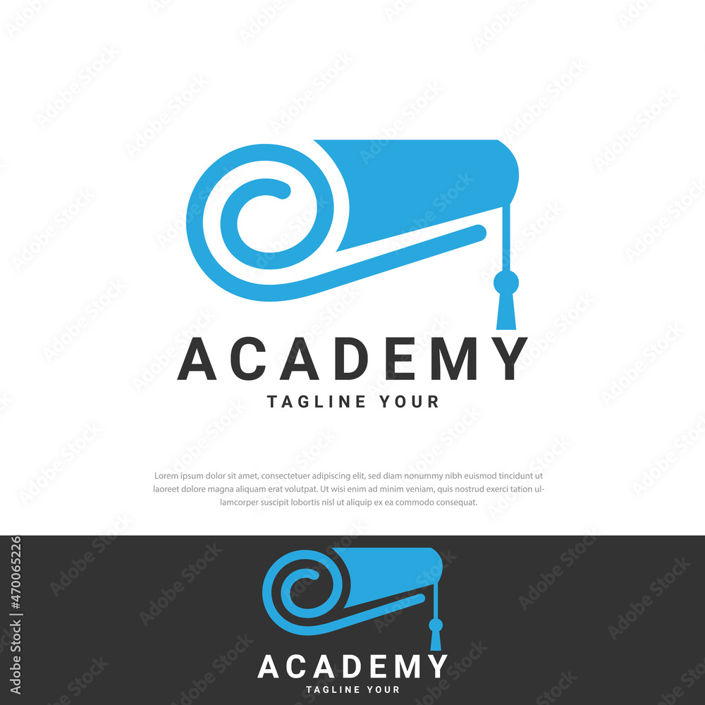 Graduation letter roll logo Unique vector design can be used by ...