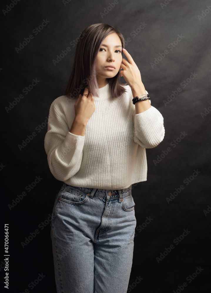 Portrait of beautiful emotional woman. Studio shot. Portrait of beautiful emotional woman. Studio shot.