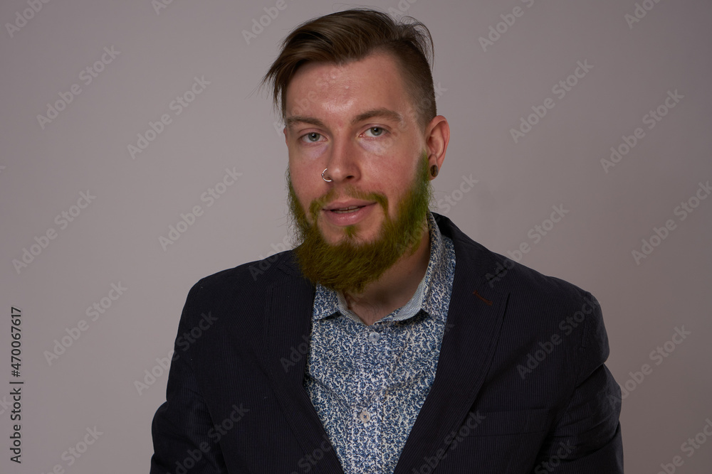 Obraz premium business man in jacket posing fashion professional