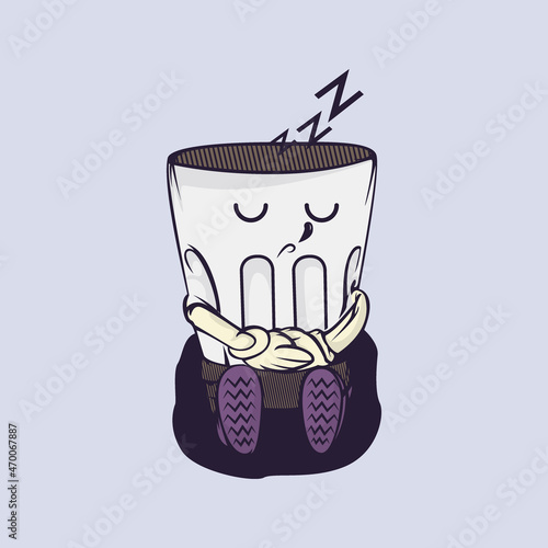 Character of the glass falling asleep vector
