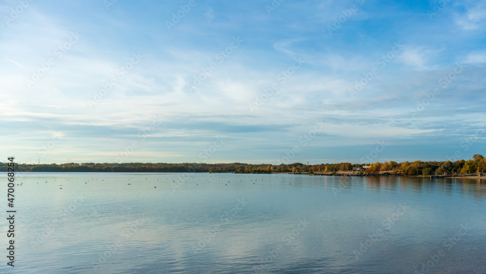 Soft clouds above the Cospudener Lake in Leipzig Soft clouds above the Cospudener Lake in Leipzig