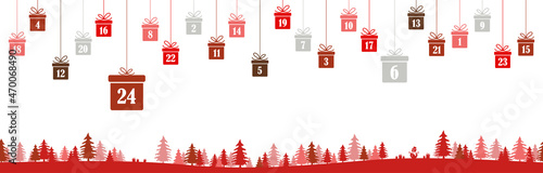 advent calendar 1 to 24 on christmas presents