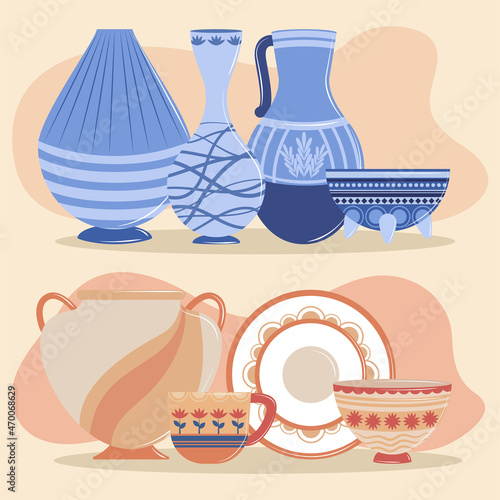 vases and amphora