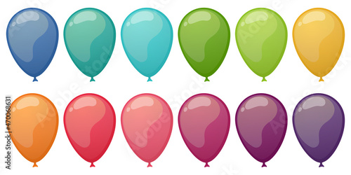 colored flying balloons collection