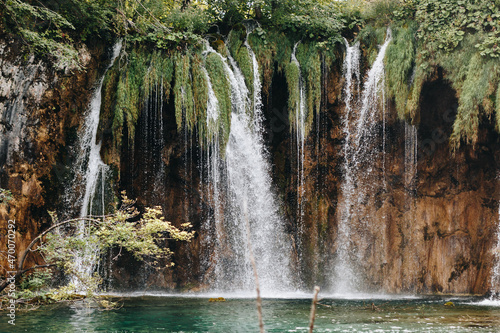 Nature waterfall in Croatia park