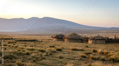 Masai Boma / Houses in Ngorongoro National Park reserve - land of Masai