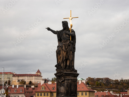 A statue at Charles Bridge