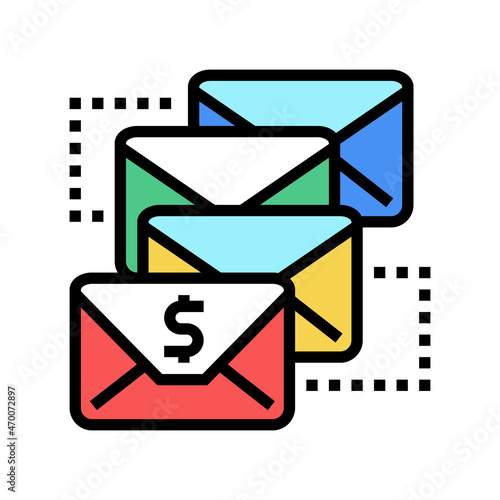 email sequence color icon vector. email sequence sign. isolated symbol illustration
