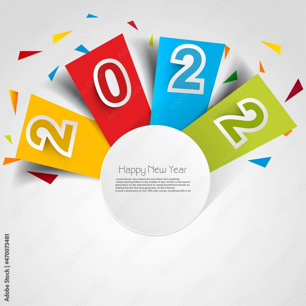 .Beautiful new year 2022 card celebration holiday design