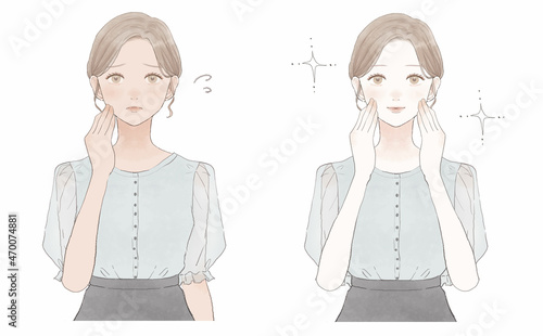 日焼けに悩む女性のビフォーアフター