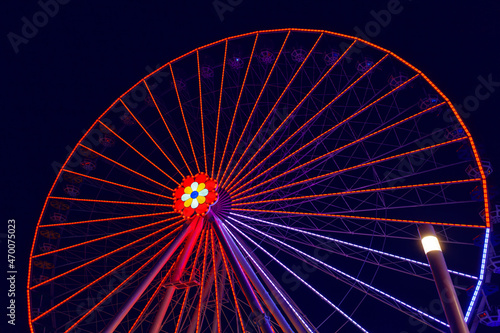 Canvas Print Ferris Wheel illuminated in the Christmas night