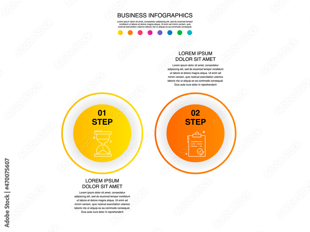 Modern 3D vector illustration. Circular infographic template with two ...