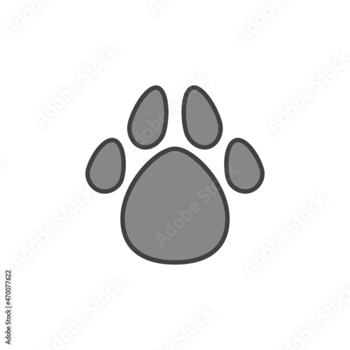 Pet Footprint vector concept creative gray icon or symbol