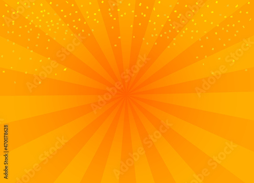 イラスト素材: 金色の紙吹雪とオレンジ色の集中線 背景 広告用 セール ハロウィン 