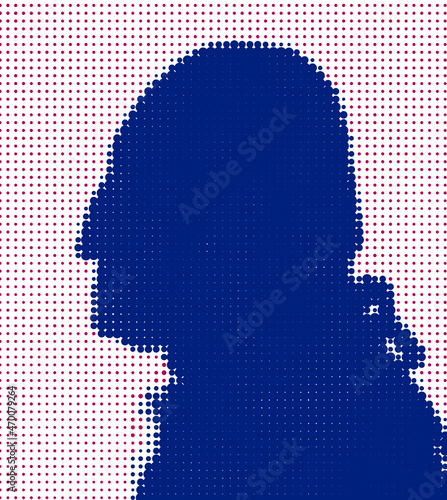 Graphic elaboration of the portrait of George Washington, first president of the United States. photo