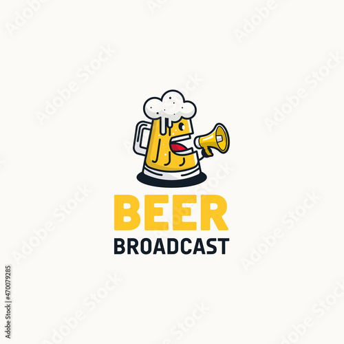 beer broadcast logo mascot illustration