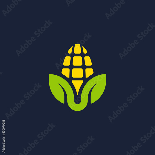corn logo design flat vector