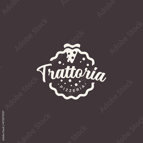 trattoria pizzeria logo emblem vector