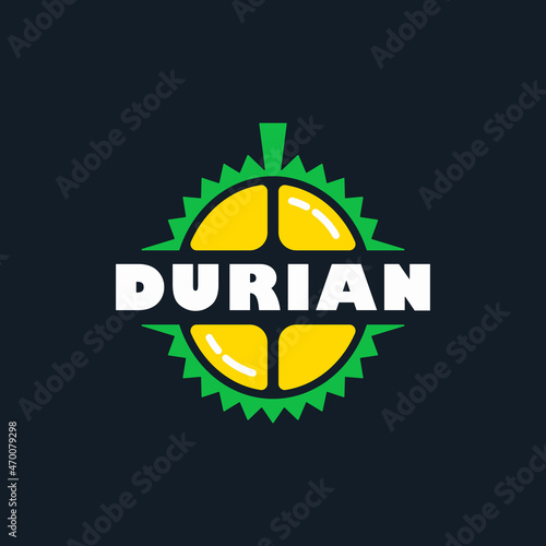 durian fruit logo flat vector