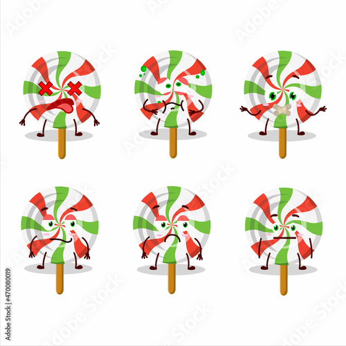 Twirl candy cartoon character with nope expression