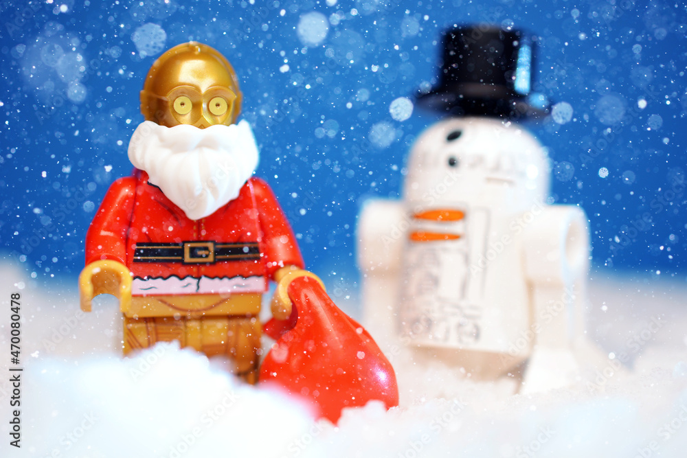 LEGO R2-D2 (SNOWMAN VERSION) MINIFIGURE STAR WARS FIG CHRISTMAS