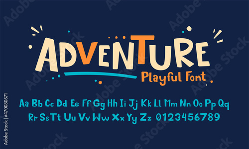 Vector Illustration Playful Handmade Typography. Font For Kids And Games