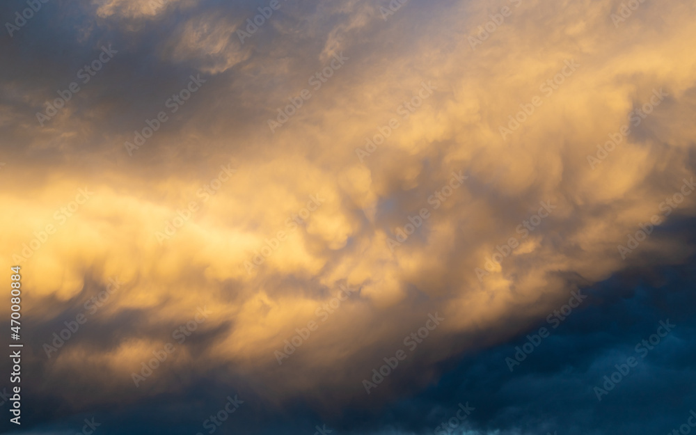 Dramatic cloud formation at sunset time.