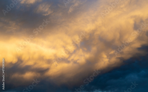 Dramatic cloud formation at sunset time.