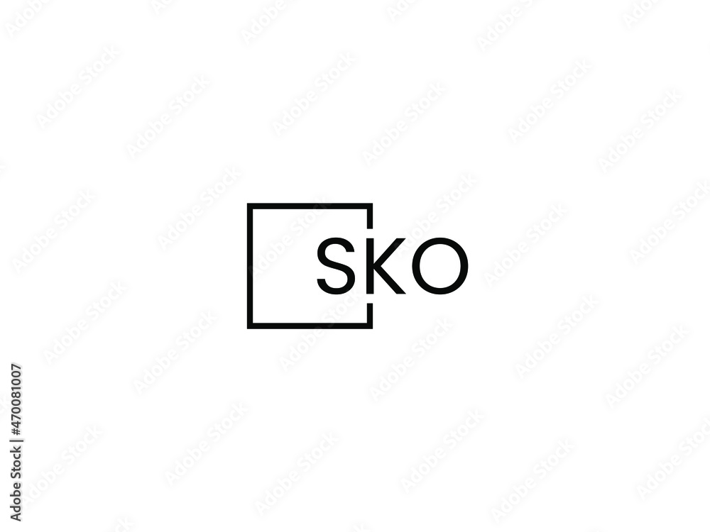 SKO letter initial logo design vector illustration SKO letter initial logo design vector illustration