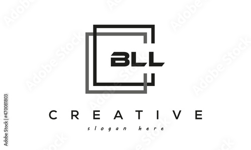 BLL square frame three letters logo design photo