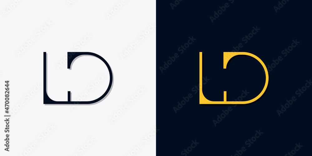 Minimalist abstract initial letters LD logo - obrazy, fototapety, plakaty 