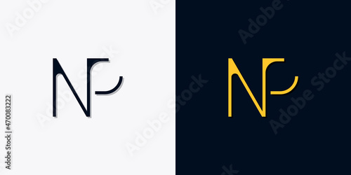 Minimalist abstract initial letters NP logo