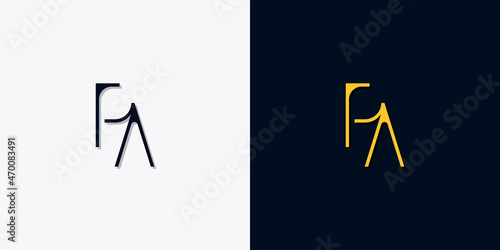Minimalist abstract initial letters PA logo