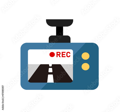 Car drive video recorder vector icon illustration.