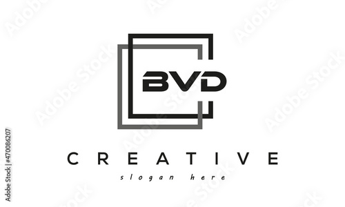 BVD square frame three letters logo design photo