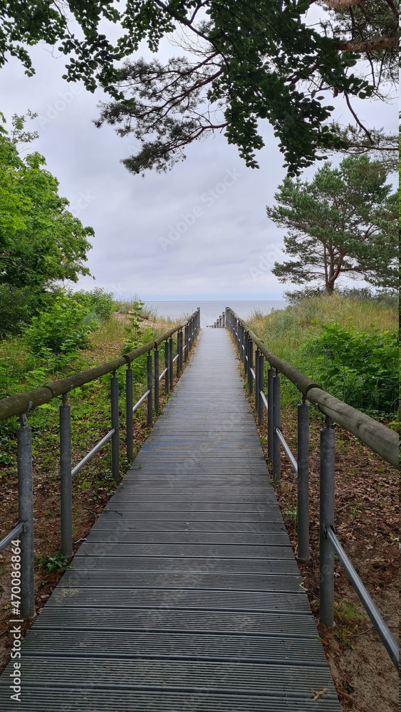 wooden bridge in the sea