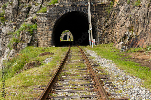 Circum-Baikal Railway. Old railroad tunnel number 25 on the railway. tunnel Pillars 1 © Mieszko9