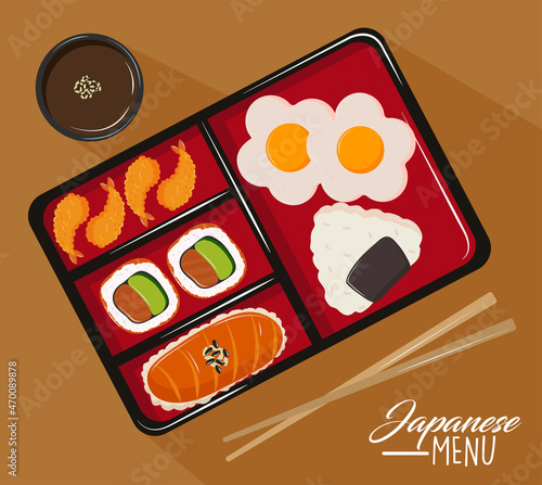 japanese menu in bento box