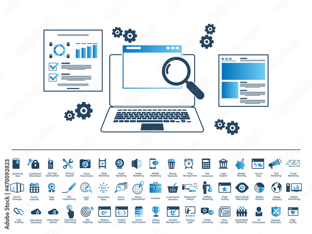 Set of SEO and Development icons Set of SEO and Development icons